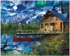 Springbok's 1000 Piece Jigsaw Puzzle Moon Cabin Retreat - Made in USA