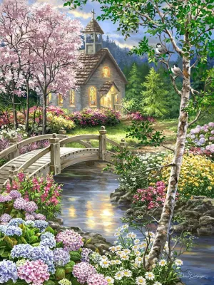 Springbok's 500 Piece Jigsaw Puzzle Spring Chapel - Made in USA