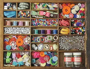 Springbok's 500 Piece Jigsaw Puzzle The Sewing Box, Multi