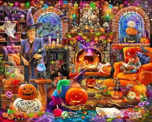 Springbok's Grandma's Halloween Party 1000 Piece Jigsaw Puzzle for Adutls Featues a Whimsical Halloween Scene for Puzzlers of All Ages