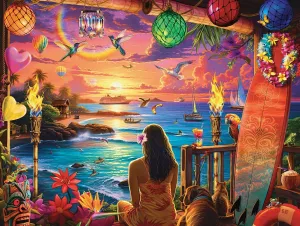 Springbok's Hawaiian Oasis 1000 Piece Jigsaw Puzzle for Adults Takes You on a Magical Journey to Paradise by The Ocean - Made in USA