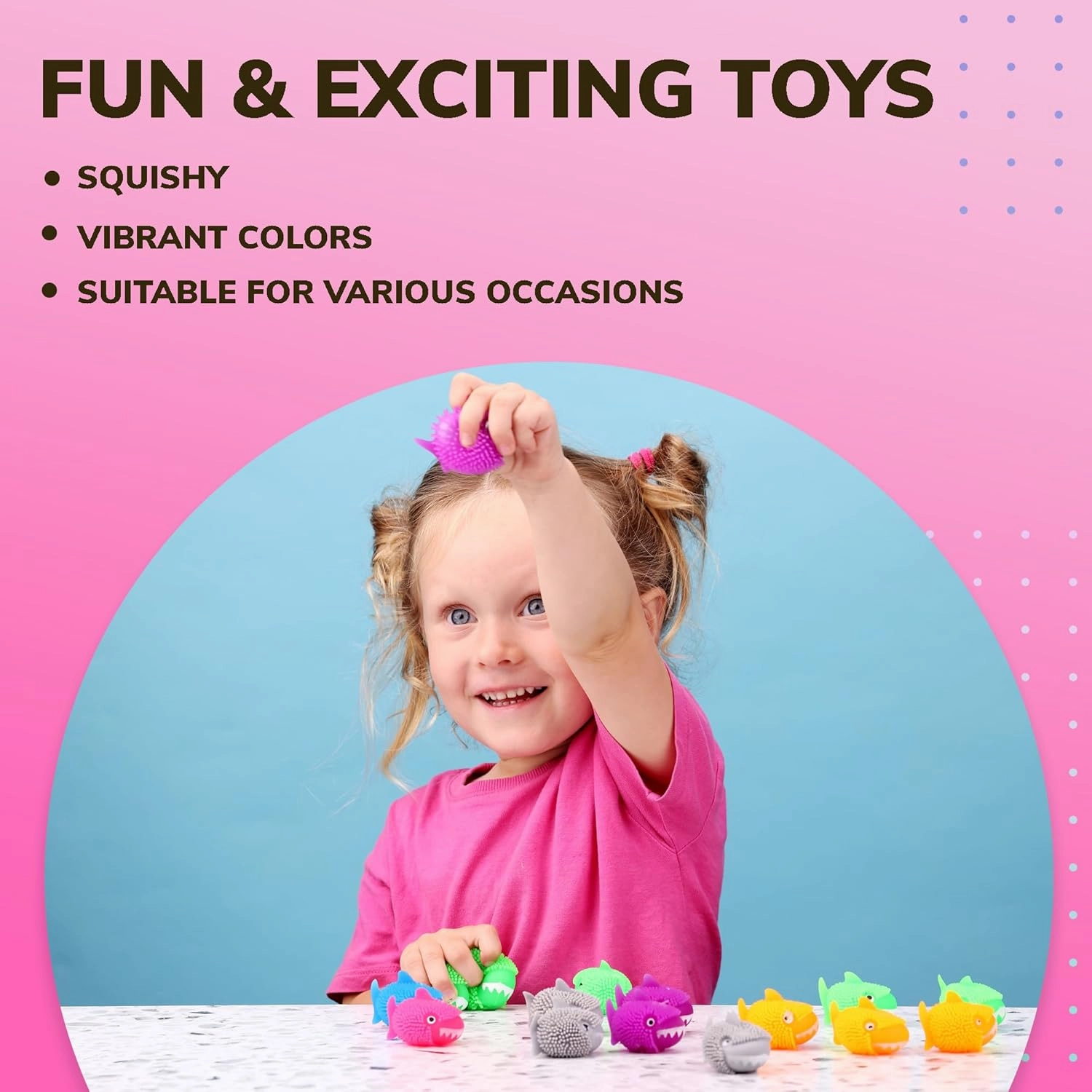 Squishy Shark Toy 48 pcs Variation (100) - Easter Basket Stuffers