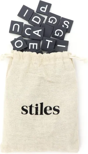 Stiles 100 Piece Wooden Magnetic Letter Tiles - Grey