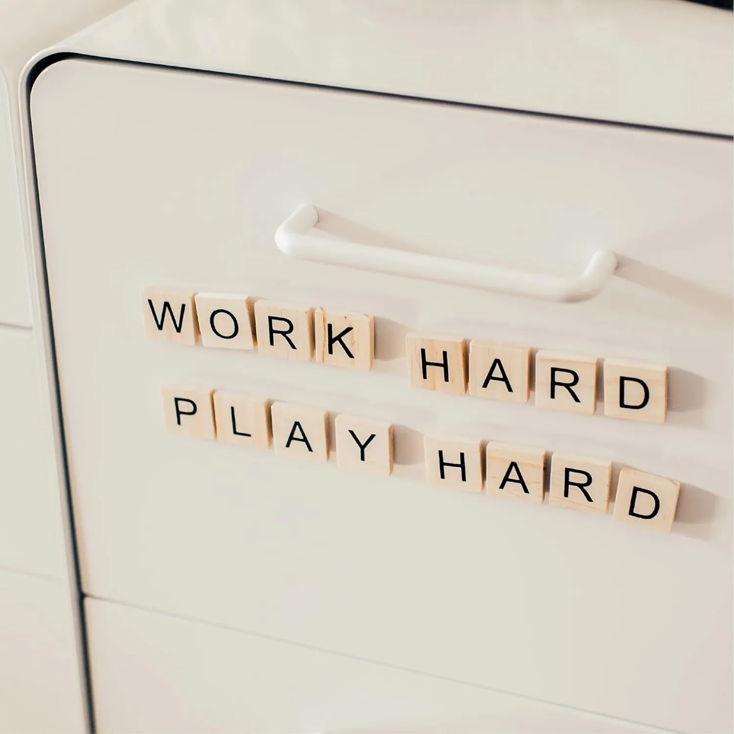 Stiles 100 Piece Wooden Magnetic Letter Tiles - Grey