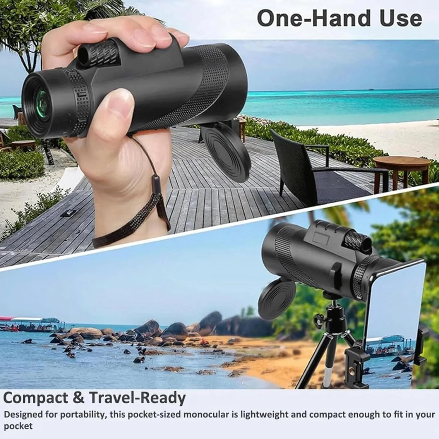 Stscope 360 Monocular, Stethoscope 360 Monocular Set High Powered for Adults Long Range, Bak4 Prism High Power for Stargazing Hunting Wildlife Bird Watching Travel (Green,Normal)