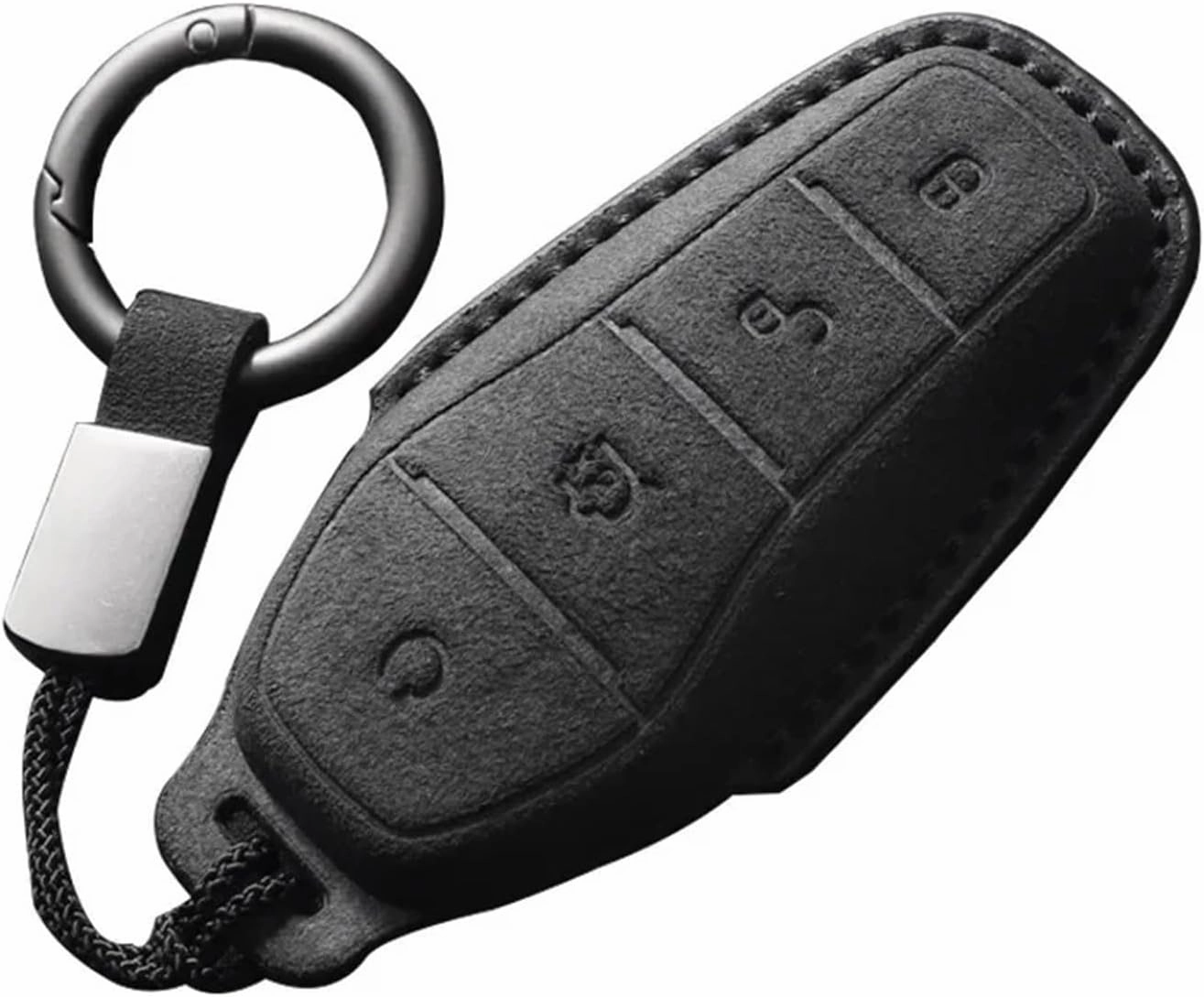 Suede Car Key Case Handmade Purse Cover Compatible for BYD Tang DMI Han EV Dolphin Seal Song Plus Yuan DMP Keychain Fashion(Sky Blue)