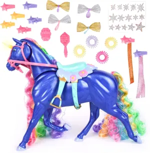 Sunny Days Entertainment Glam-R-Ranch Midnight Rainbow - Rainbow Sparkle Unicorn with Accessories