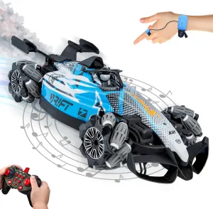 Sunnydaze Stupendous Stunts Kids Remote Control Car - RC Car with Lights, Sounds, Steam for Ages 6  - 360-Degree Rotation