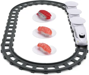 Sushi Train Toys - Child Day Rotating Sushi Bar Train Goes Around Train Toys Japanese Sashimi Plates Sushi Serving Tray for Child Days of Week DIY Sushi Making Supplies