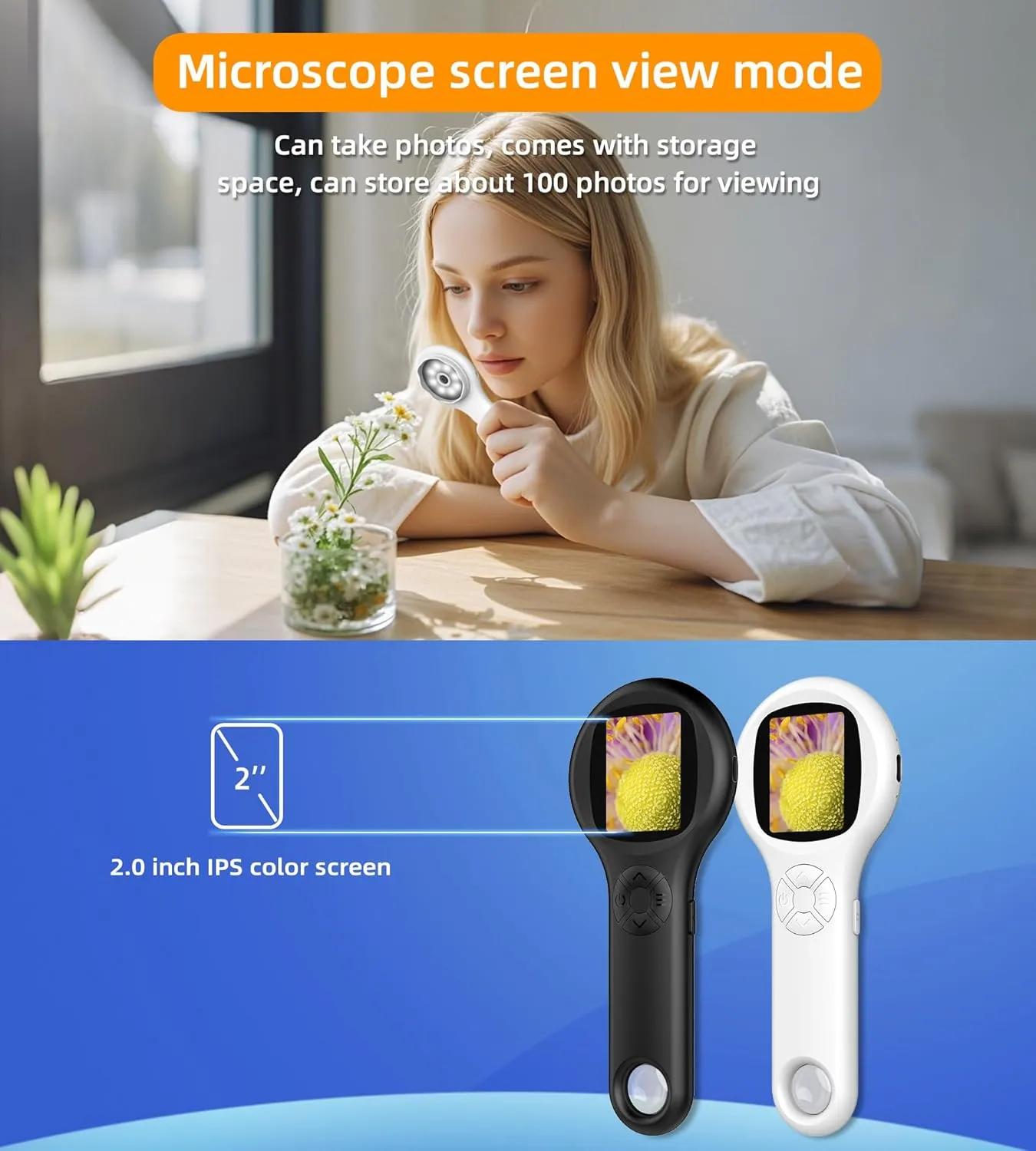 T TAKMLY Microscope for Kids, Educational Science Kit Toys Handheld Digital Magnifying Glass Camera, Macro Fixed Focus Kid Mini Microscopes 500x Magnification,4X Zoom, Interactive Learning, Pink
