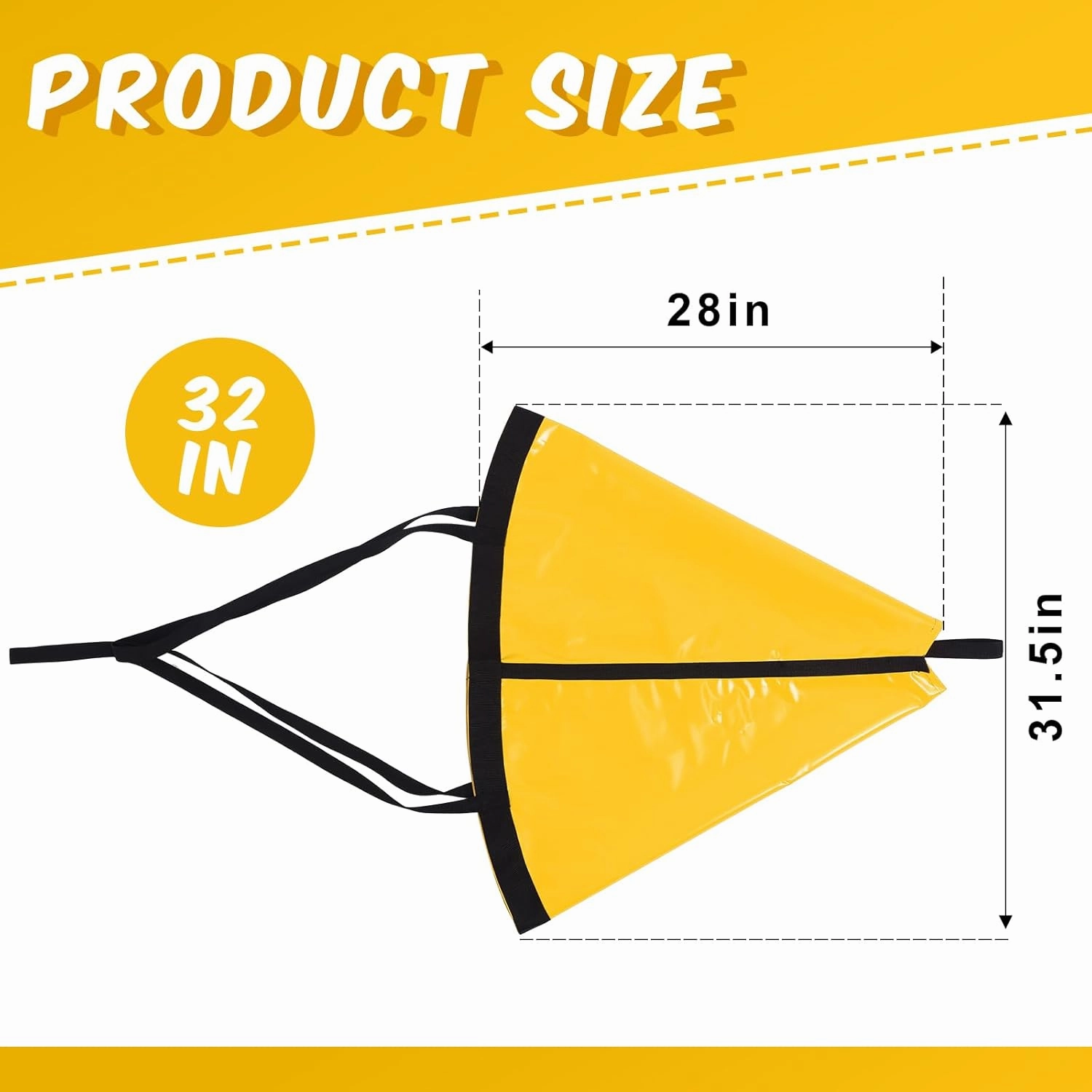 Tandefio Marine Boat Parachute Sea Anchor Drift Sock for Fishing Boat 250d Nylon Trolling Fishing Drogue for Inflatable Sail Drift Anchor for Kayak Pontoon