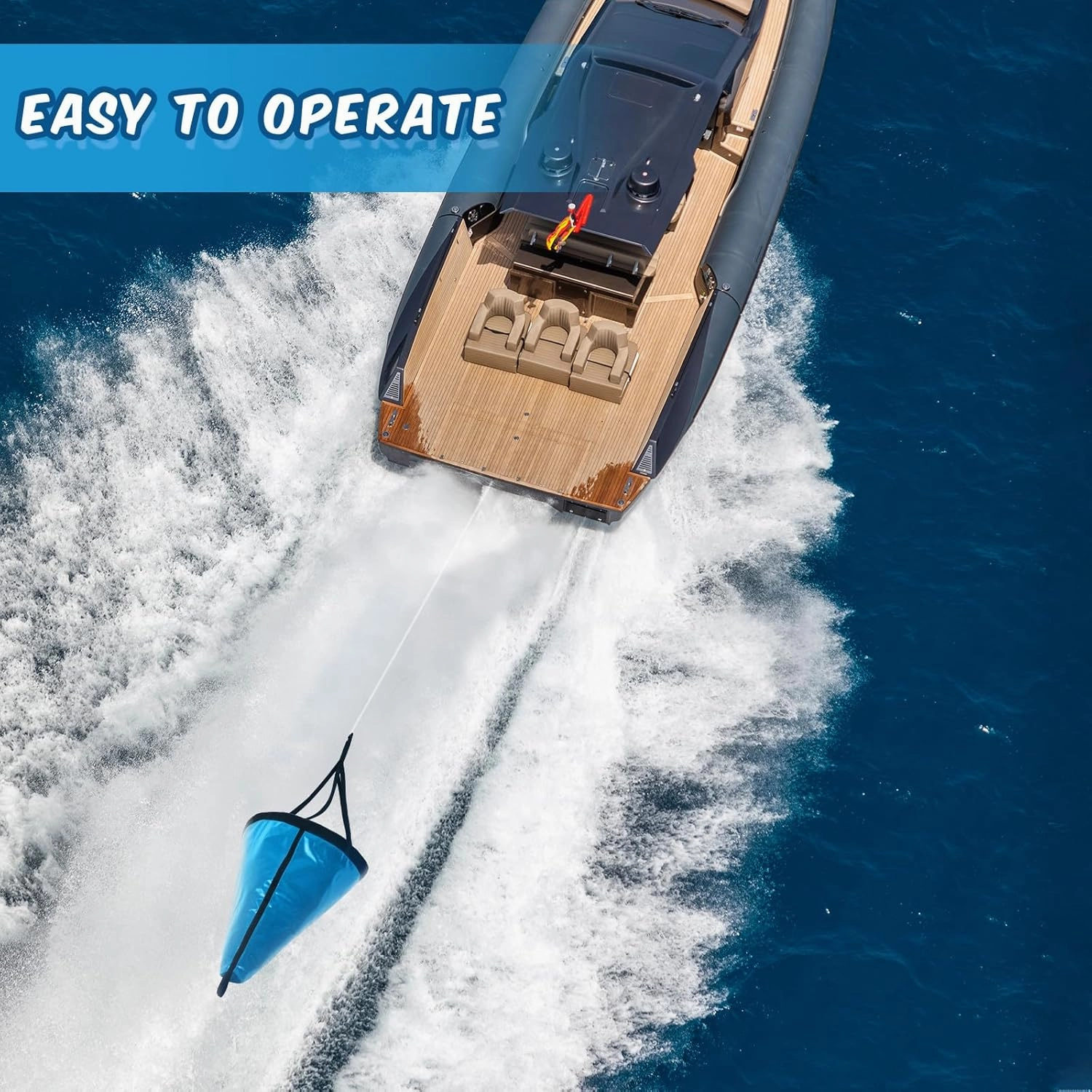 Tandefio Marine Boat Parachute Sea Anchor Drift Sock for Fishing Boat 250d Nylon Trolling Fishing Drogue for Inflatable Sail Drift Anchor for Kayak Pontoon
