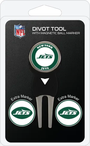 Team Golf NFL Divot Tool with 3 Golf Ball Markers Pack, Markers are Removable Magnetic Double-Sided Enamel