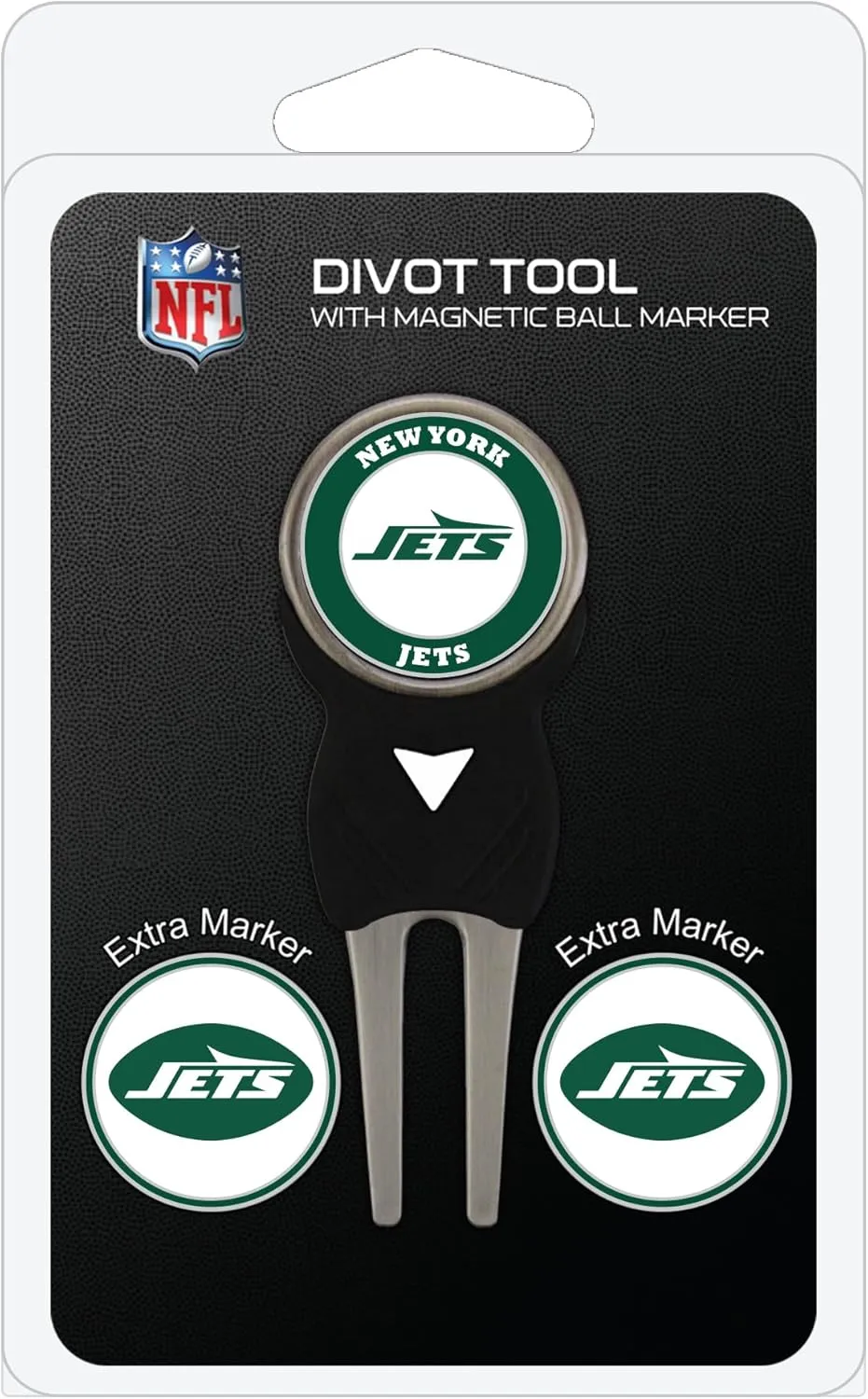 Team Golf NFL Divot Tool with 3 Golf Ball Markers Pack, Markers are Removable Magnetic Double-Sided Enamel