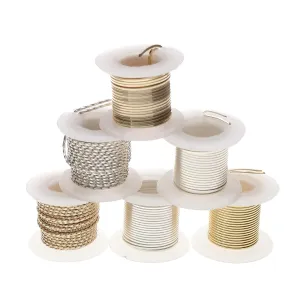 The Beadsmith Craft Wire Assortment - Tarnish-Resistant Copper Wire for Jewelry Making, 18 Gauge, 6-Pack, 0.75-Inch Mini Spools, 1 Yd Each, Assorted Colors & Shapes, Medium Temper