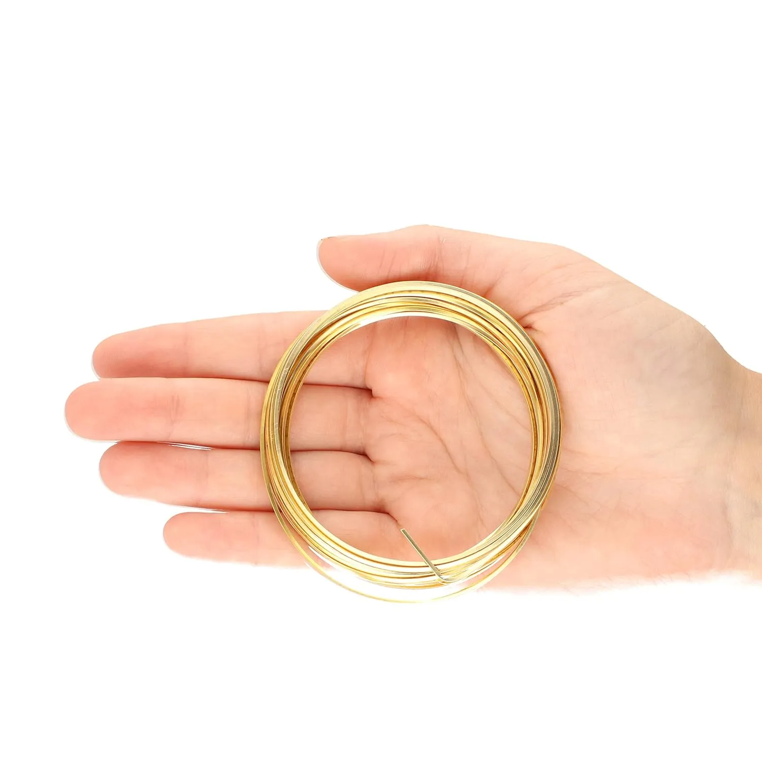 The Beadsmith Square Craft Wire - Medium Temper Beading Wire, Gold Color, 18 Gauge, 4 Yards