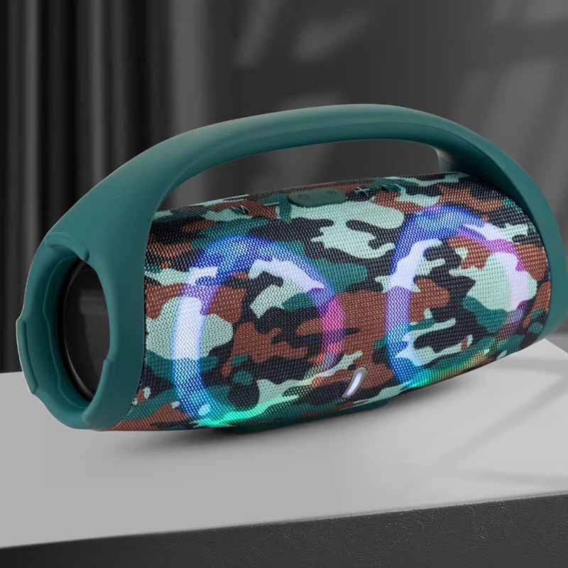 Three-generation Bluetooth Speaker with RGB Colored Lights, Outdoor Portable Waterproof War Drum