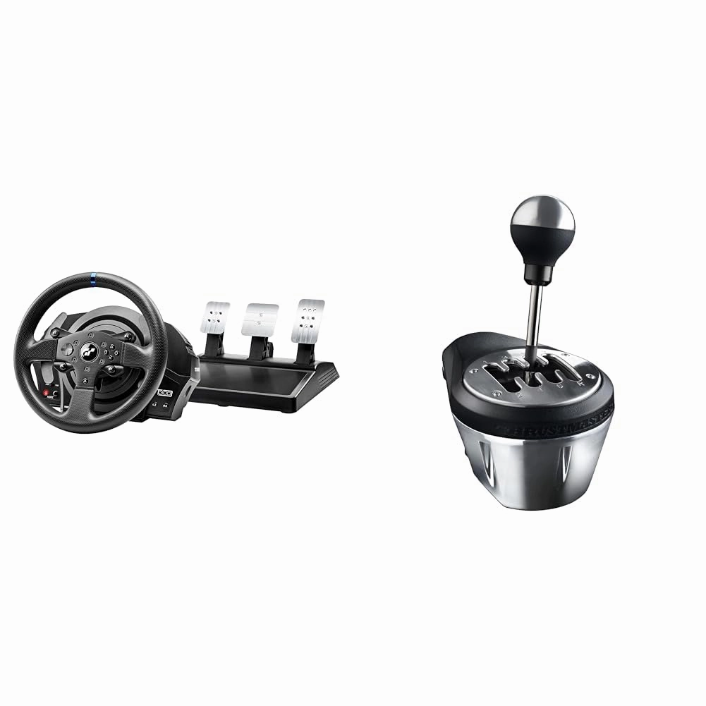 Thrustmaster T300 GT   TH8A Shifter Bundle - T300 GT Racing Wheel with pedals & Thrustmaster TH8A Gear Shifter (Compatible PS5,PS4,PC)