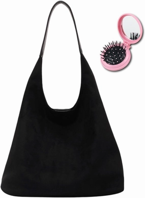 Tiaastaps Brown Tote Bag, Tiaastaps Suede Tote Bag for Women, Versatile Handbag, Large Capacity