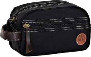 Timberland Men's Toiletry Bag Canvas Travel Kit Organizer, black, One Size