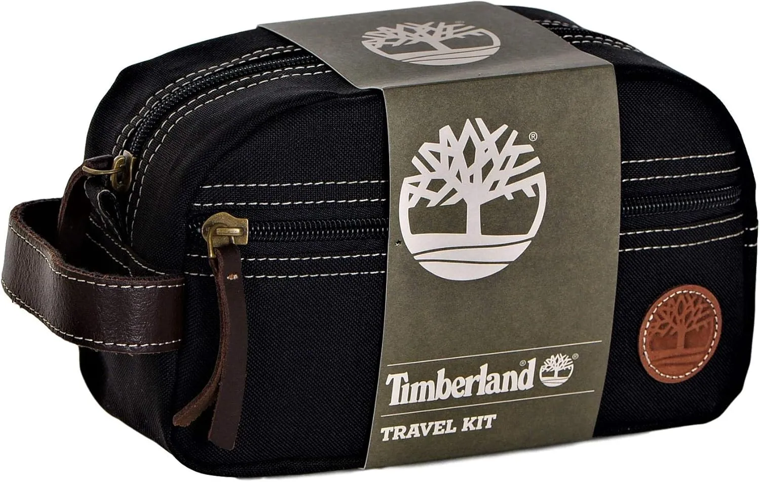 Timberland Men's Toiletry Bag Canvas Travel Kit Organizer, black, One Size