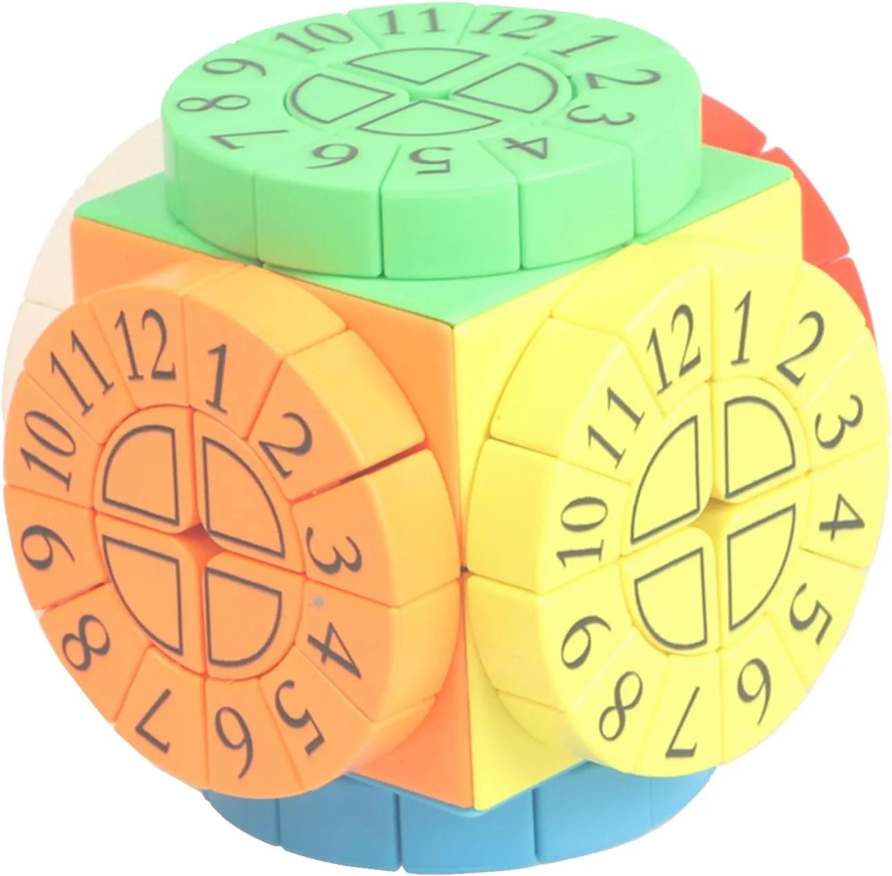Time Machine 2x2 Speed Cube, UV Printing Cube Magic Cube Educational Puzzles Toys for Kids,Beginners and Adults (Stickerless) Numbered