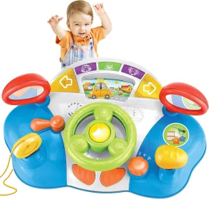 Toddler Steering Wheel Toy Baby Musical Toy for Toddler 1-3 Years Old, Boy & Girls Toddler Learning Educational Steering Wheel Toy with Light and Sound for Preschool Kids