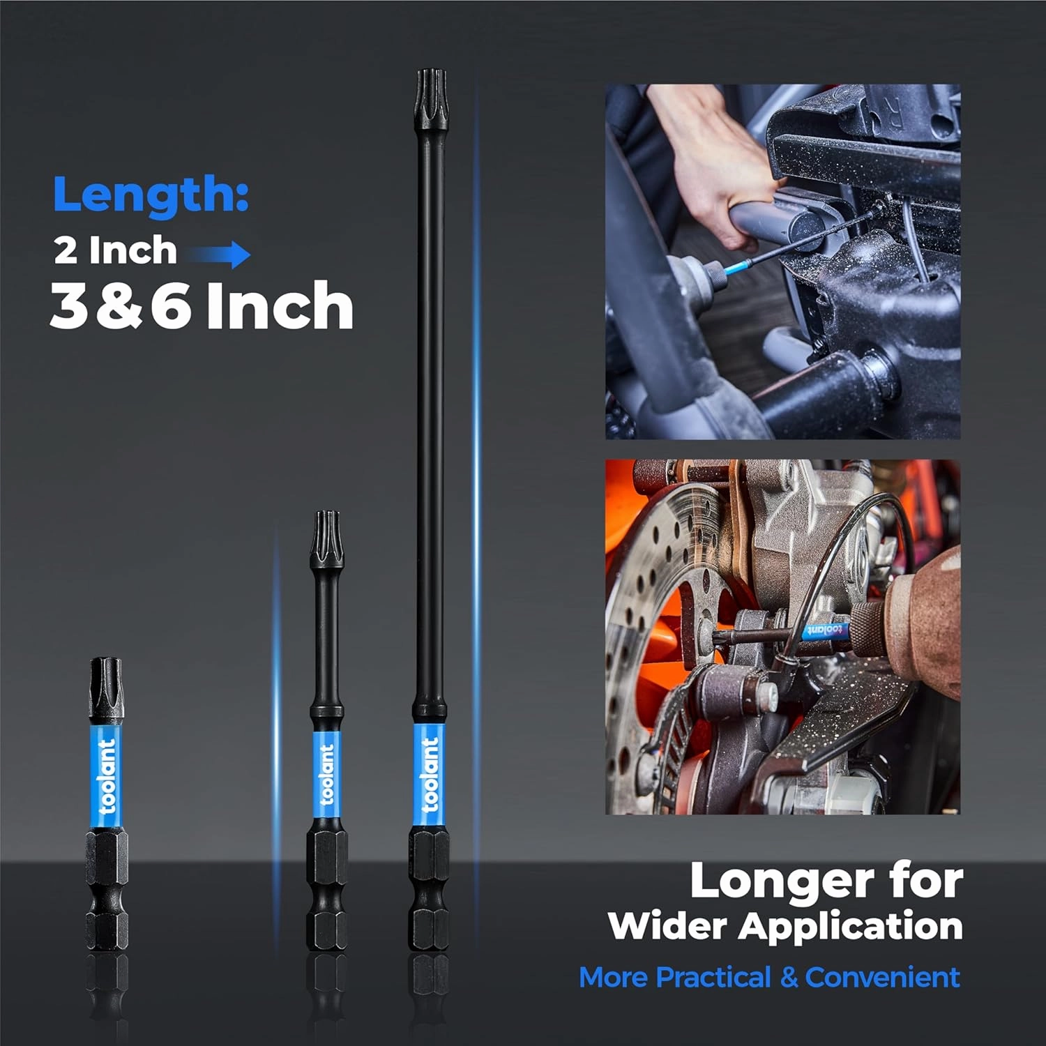 Toolant 6" Impact Long Torx Bit Set 13pcs (TT7-TT40), 1/4 Hex-Shank S2 Steel Security Torx With CNC Machined Tips, Tamper Proof Star, Magnetic Impact Holder and Storage Box