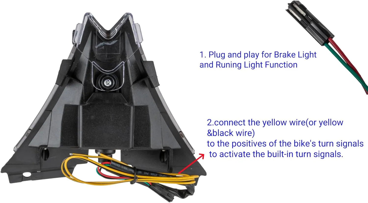 TOPZONE Fit For APRILIA 2011-2023 RS4 125; RS4 50 2T; 2009-2020 RSV 4 1000; 2019-2021 RSV4 1100 RACING FACTORY; LED Rear Lamp Brake Tail Light Integrated Turn Signal (Smoke, Style1 LED Flash)