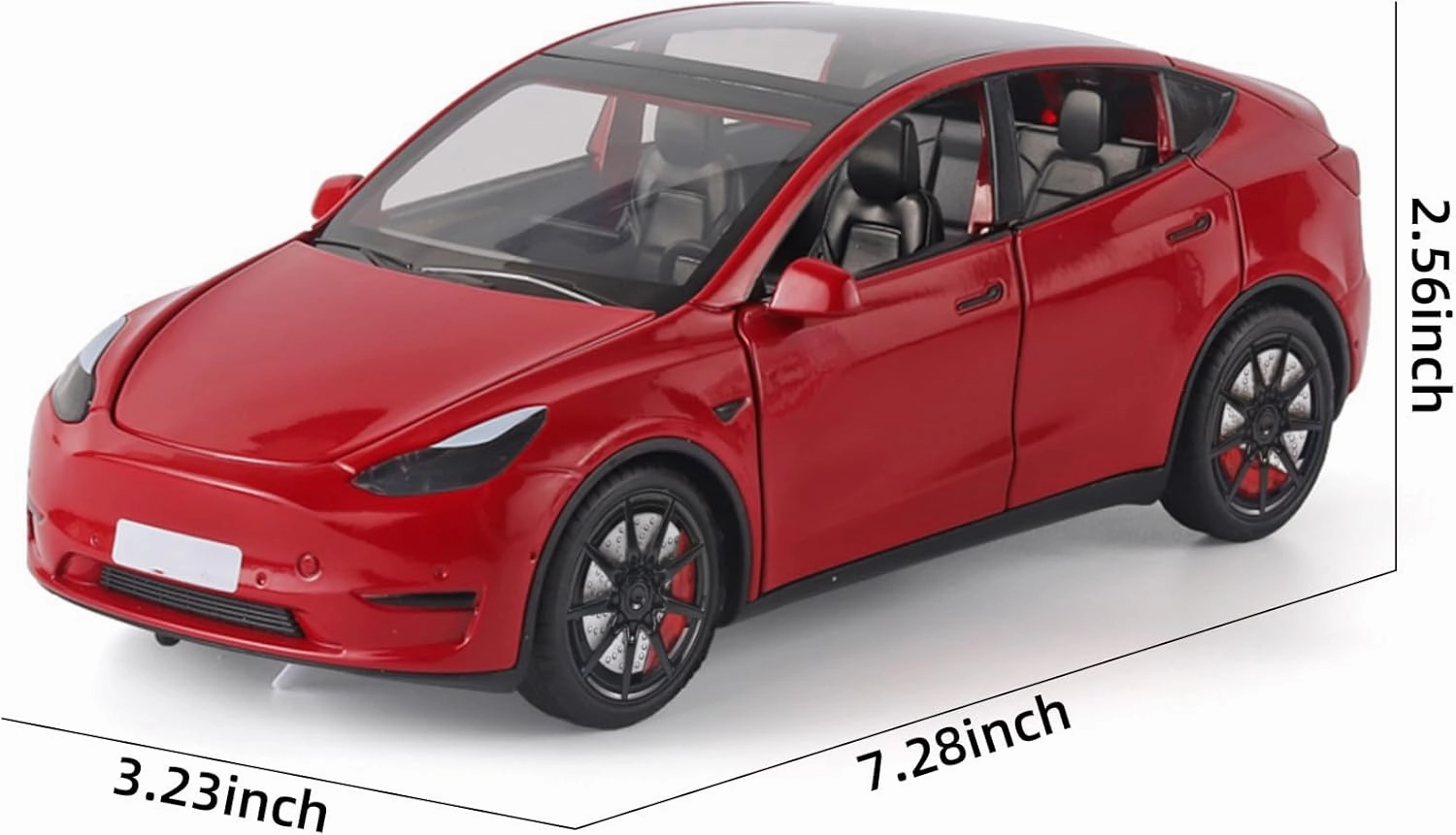 Toy Cars Y 1/24 Zinc Alloy Diecast Metal Model Car, Pull Back Toy Model with Light and Music, Suitable for Children Aged 3 and Above as Gifts(Red)