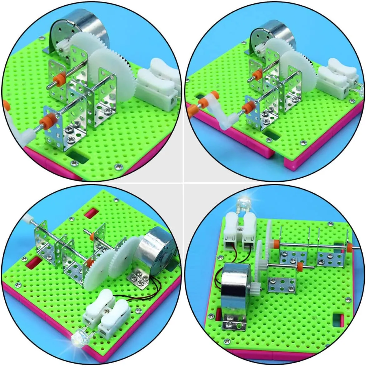 TOYANDONA 4sets Hand Crank Generator Teaching Model DIY Science Experiment Toy for Boys and Girls Educational Physics Learning Safe Assembly Model for Classroom Activities