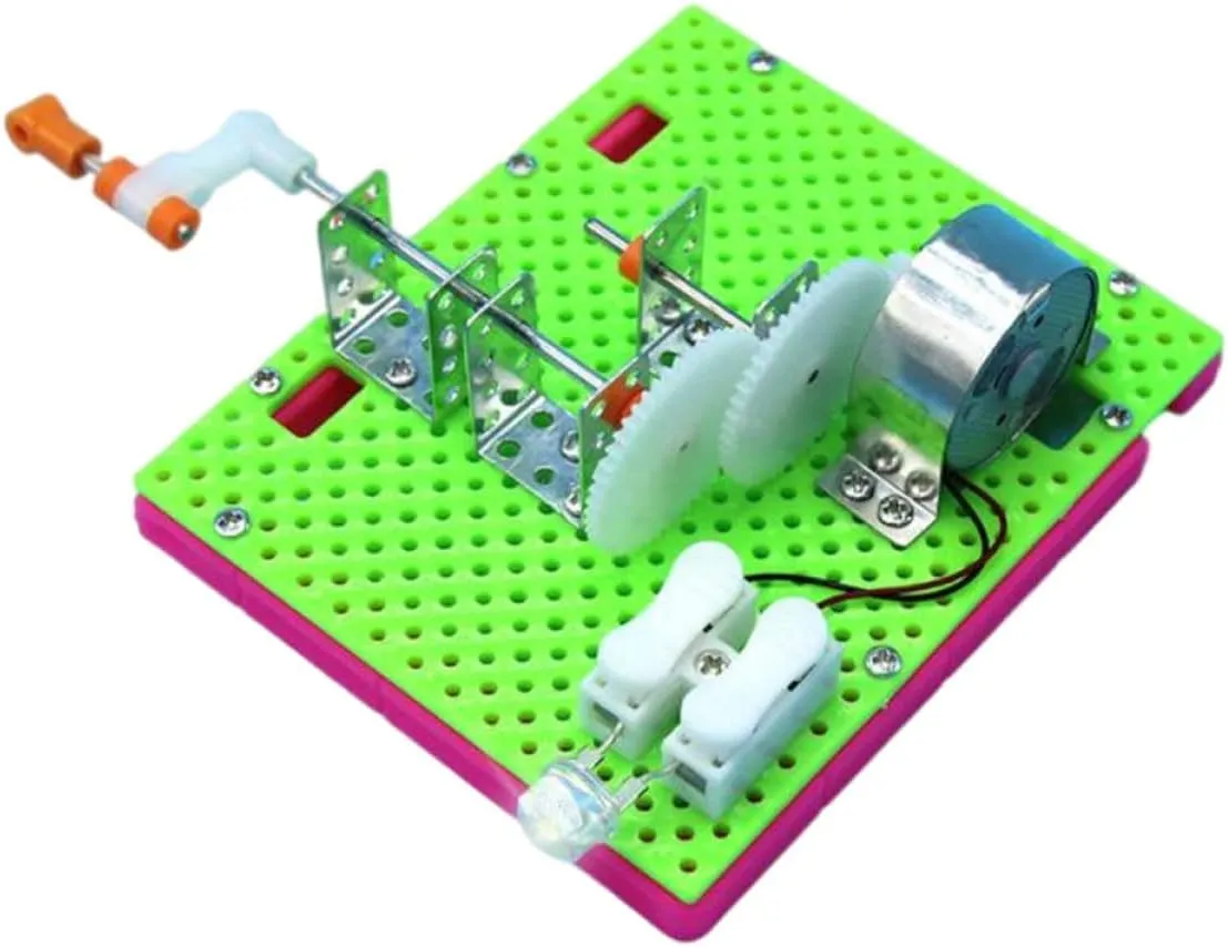 TOYANDONA 4sets Hand Crank Generator Teaching Model DIY Science Experiment Toy for Boys and Girls Educational Physics Learning Safe Assembly Model for Classroom Activities