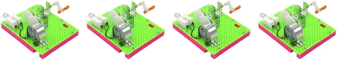TOYANDONA 4sets Hand Crank Generator Teaching Model DIY Science Experiment Toy for Boys and Girls Educational Physics Learning Safe Assembly Model for Classroom Activities
