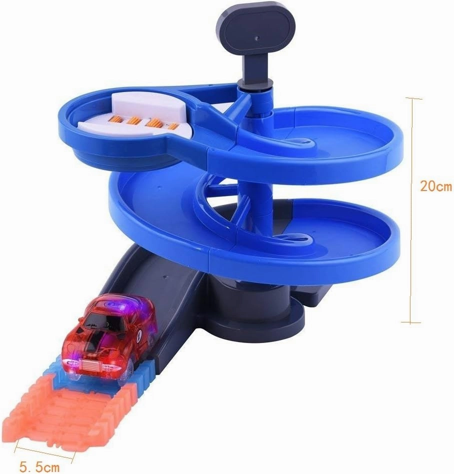 Track Attachment Rotating Stage Track Accessory,Replacement Only Rotary Tower Add Ons Fits Most Generic Light Up Raceracks (Blue)