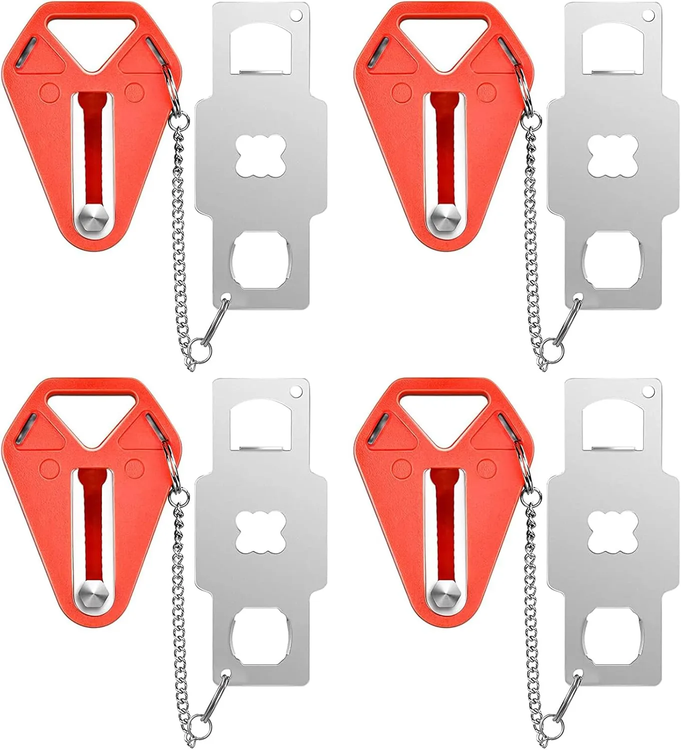 Travel Door Lock for Hotel Rooms Apartment Locks Home Security Defender Door Lock Latch Extra Door Locker from Inside Portable Lock for Door Security Travel Gifts Must Haves Essentials (4 Pack, Red)