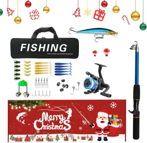 Travel Fishing Kit, Fishing Set, Fishing Kits for Adults, Portable Fishing Tools, Lightweight Fishing Rod, Telescopic Fishing Rod, Reel Combo Set for Saltwater Fishing Gear