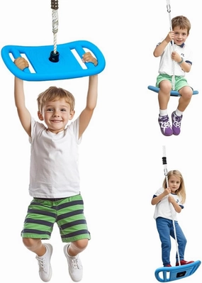 Tree Swing for Kids - 3 -in-1 Multi-Functional Swing Single Disc Seat and Climbing Rope Set - Treehouse and Outdoor Playground Accessories