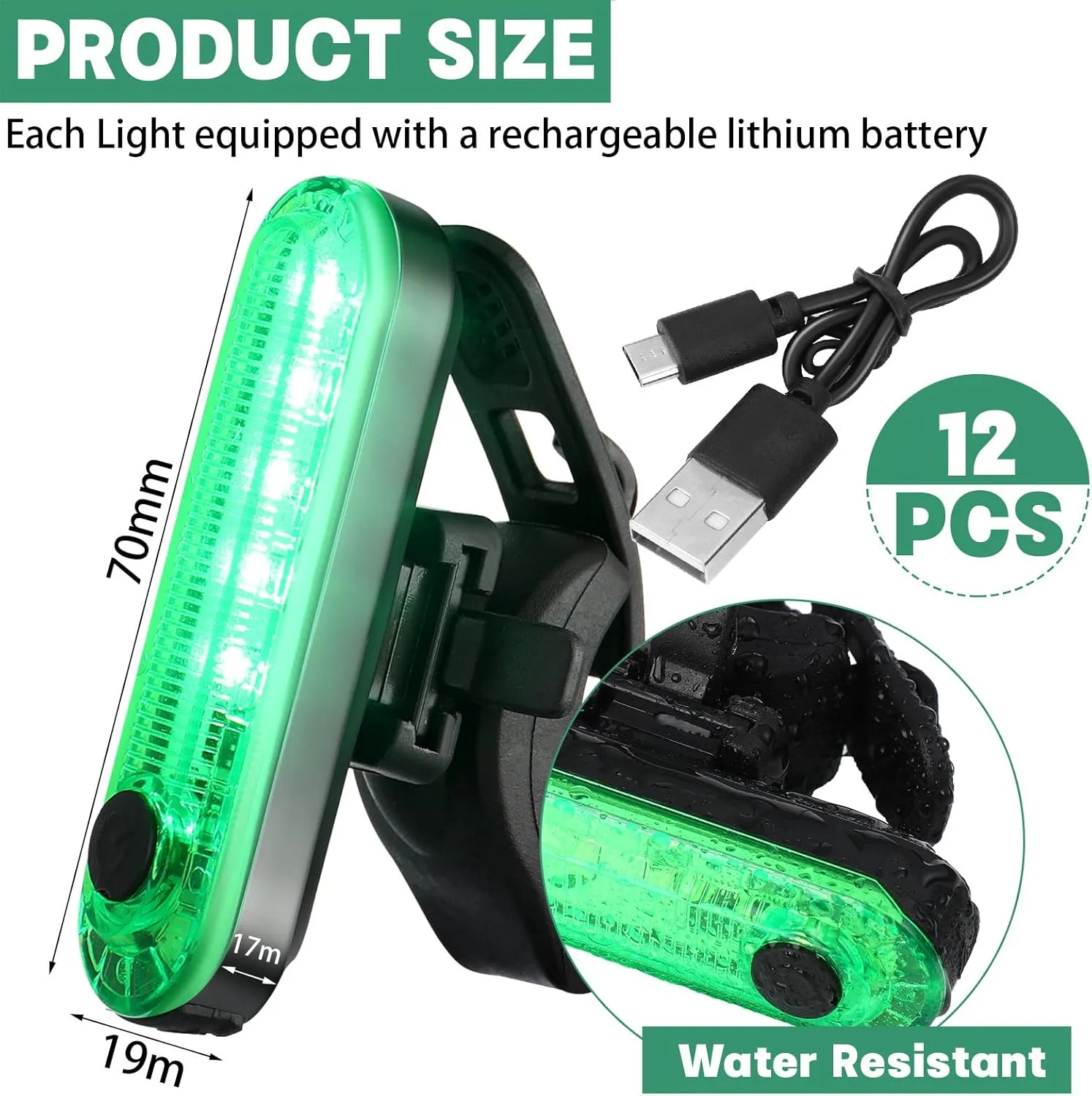 Treela 12 Pieces Battery Boat Navigation Lights Battery Powered Kayak Lights for Night Operated Boat SternLed Boats Safety for Pontoon,Dinghy 4 Types Flashing Mode