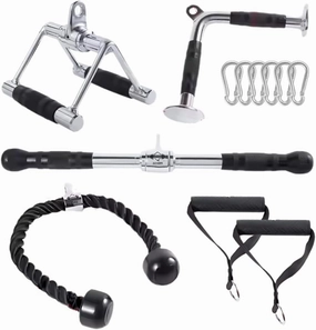 Tricep Press Down Cable Machine Attachment Set LAT Pulldown Attachment Cable Machine Accessories for Home Gym
