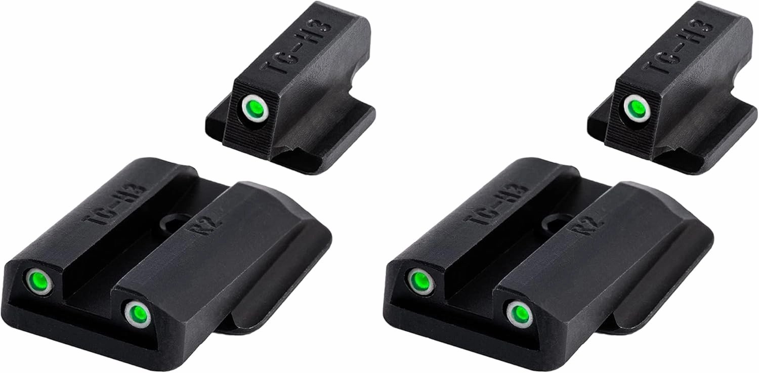 TruGlo Tritium Compact Pro Glow in The Dark Day and Night Handgun Sight with Focus Lock Ring for Ruger LC9, 9S, and 380 Pistol Sights (2 Pack)