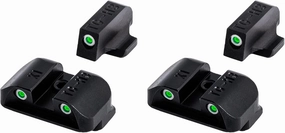 TRUGLO Tritium Front and Rear Handgun Night Sights with White Rings and Glowing Green Dots Compatible with Springfield XD, XDM, & XDS Pistols (2 Pack)