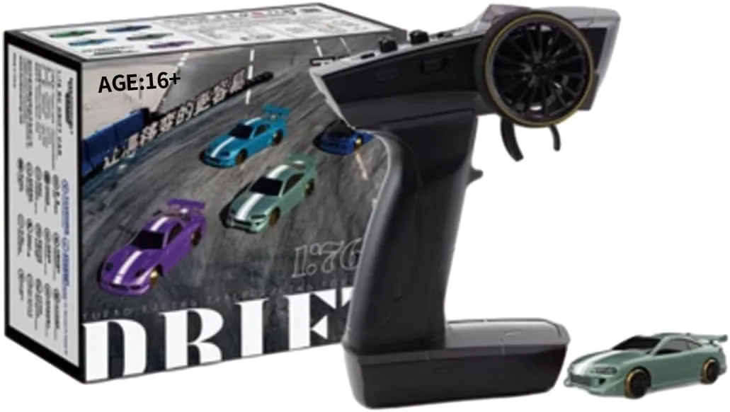 Turbo Racing C62 1/76 2.4G RC 3CH Electric Rear-Drive Racing Car Model, Mini Desktop RC Car Model, Creative Remote Control car Toy Gift (RTR Version)