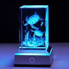 Turtle Figurine, Turtle Night Light, 3D Crystal Lamp, Birthday Gifts for Boys Girls Women Unique, Christmas Valentines Anniversary Birthday Gifts for Love (Turtle), SJDZ-001