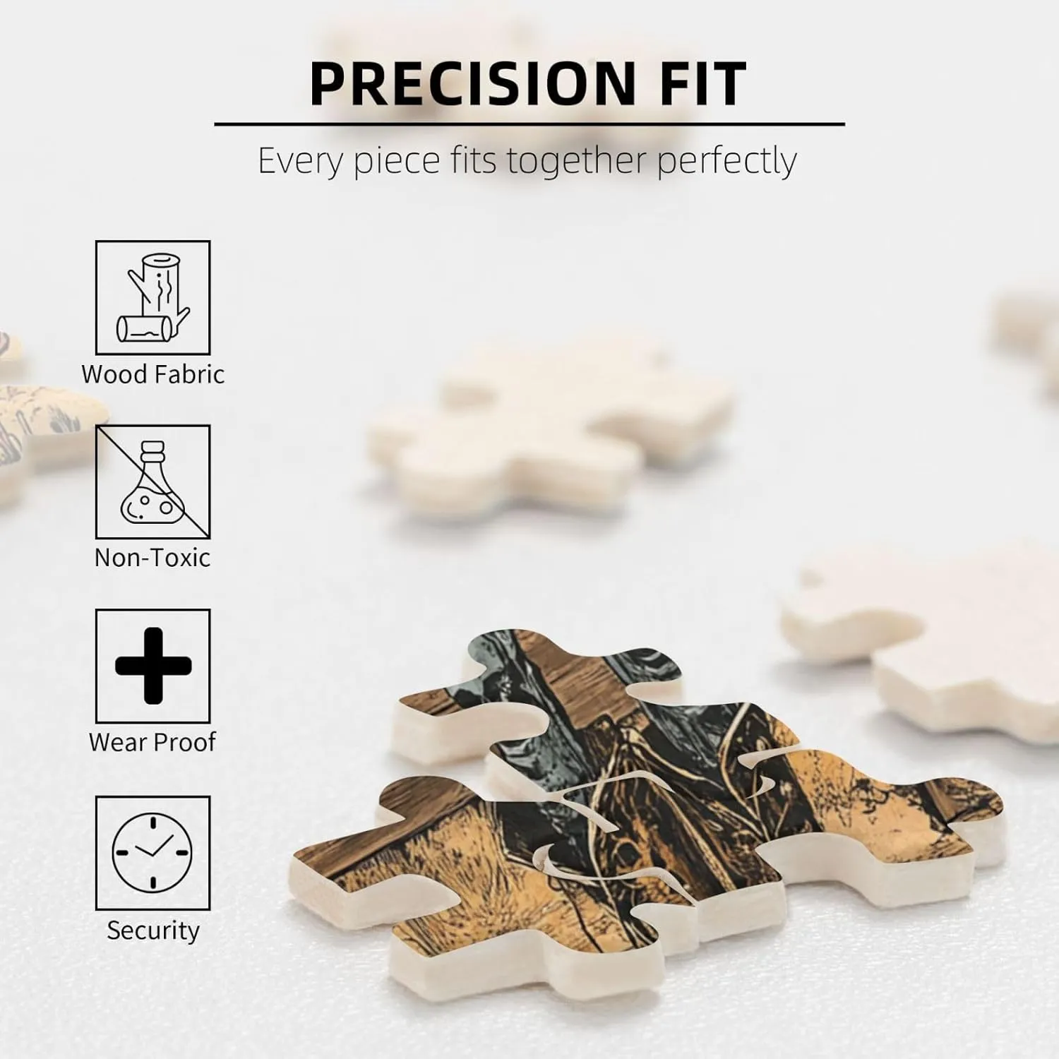 Two Skeleton Cowboys in Desert,1000 Piece Wooden Puzzle for Adults,Brain Training Challenge, Stress Relief Activity,Unique Artwork for Adult,Eco-Friendly Pieces，Gifts for Friends