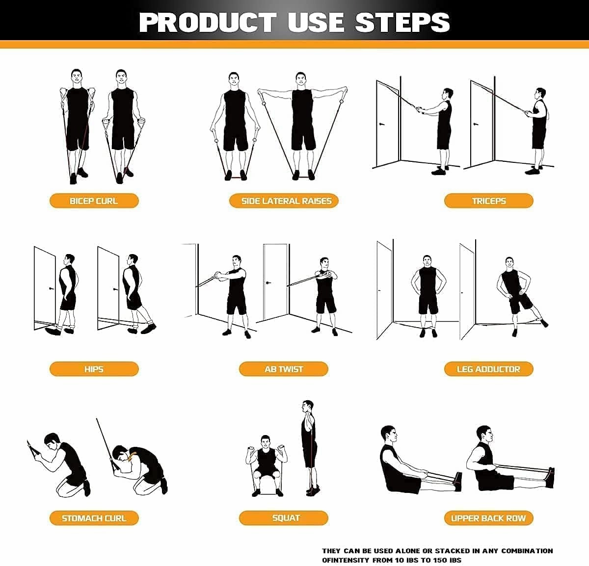 VEICK Resistance Bands, Exercise Bands, Workout Bands Set for Working Out with Handles for Men Women, Elastic Exercising Bands for Fitness Weights Work Out at Home Gym