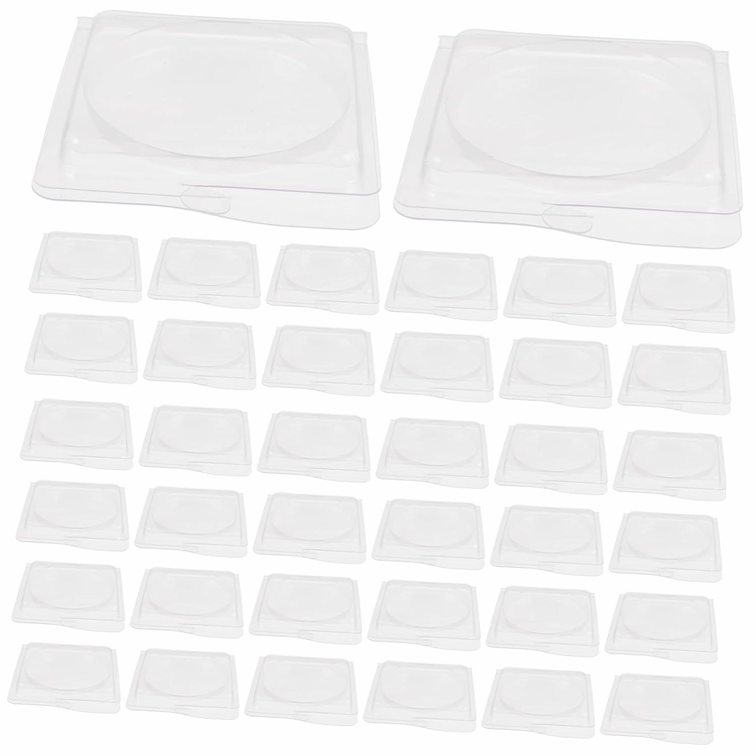 VICASKY 40pcs Empty Blush Palette Transparent Makeup Box for Highlighters Eyeshadow Flexible Container for Custom Cosmetics for Crafting Storage