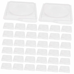 VICASKY 40pcs Empty Blush Palette Transparent Makeup Box for Highlighters Eyeshadow Flexible Container for Custom Cosmetics for Crafting Storage