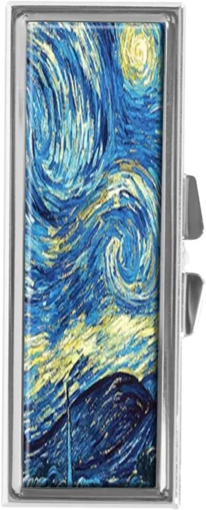 Vincent Van Gogh The Starry Night Pill Box for Purse or Pocket Pill Case Decorative Boxes Gift Box Pill Organizer for Travel Pill Box