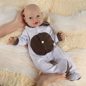 Vollence 12 inch Reborn Baby Doll Silicone Full Body Girl Mouth Open Anatomically Correct Toys for Kids Toddlers Child Children Birthday Chirstmas Gifts - Girl