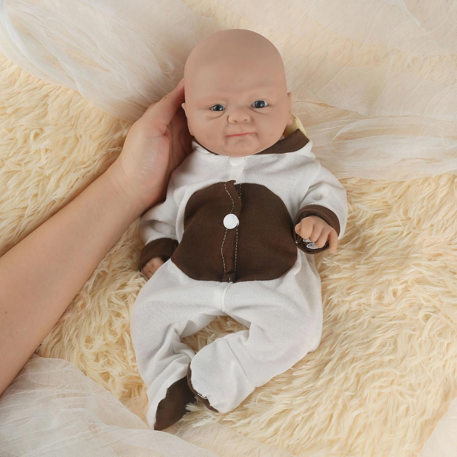 Vollence 16 inch Full Silicone Baby Doll Girl Eye Open Anatomically Correct Stress Relief Anti-Stress Toys for Kids Toddlers Child Children Birthday Chirstmas Gifts